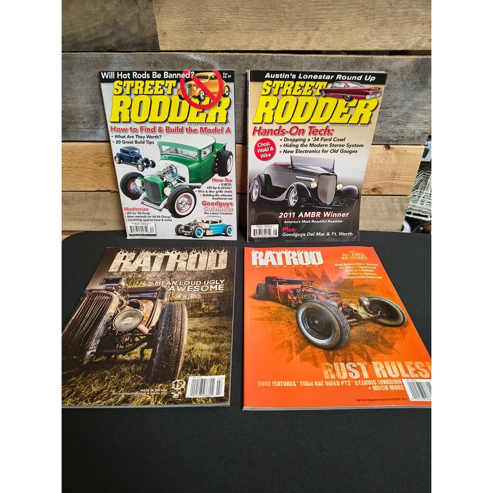 Lot of 4 Hot Rod Magazines - Street Rodder, Rat Rod - 2010-2013